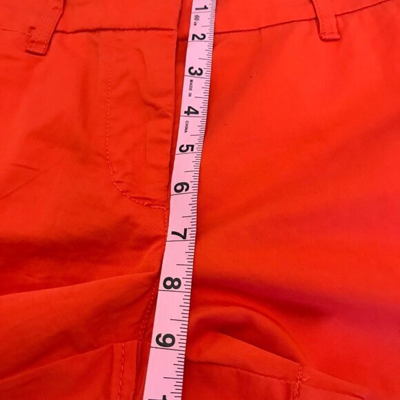 J.CREW Chino Women's Bright Orange Shorts‎ Size 0 Summer Spring Preppy BBQ - Picture 7 of 8
